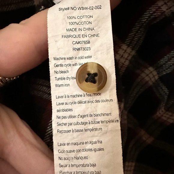 Plaid Button Down Shirt with Hoodie - Picture 5 of 5